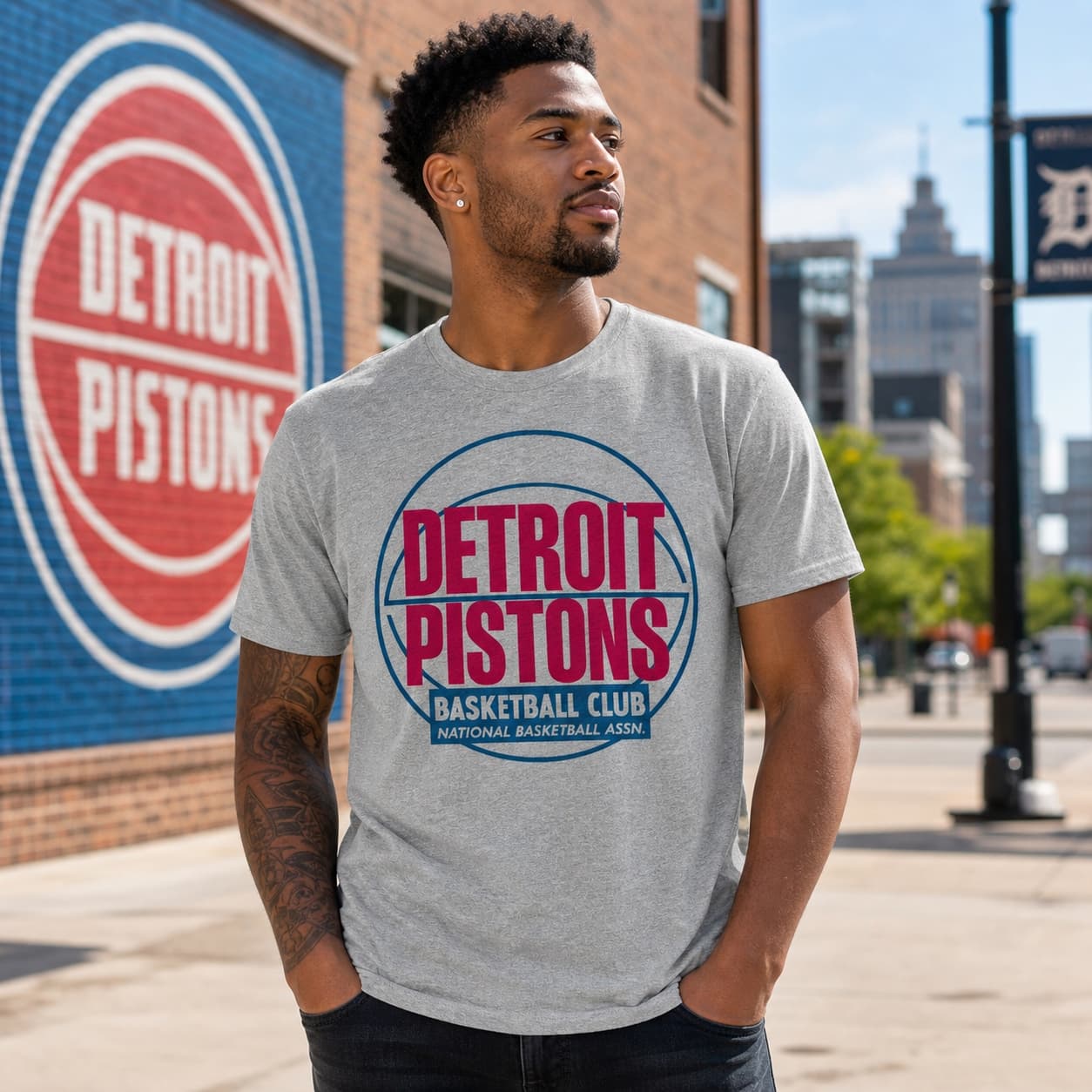 Detroit Pistons Retro Basketball 1957 Shirt