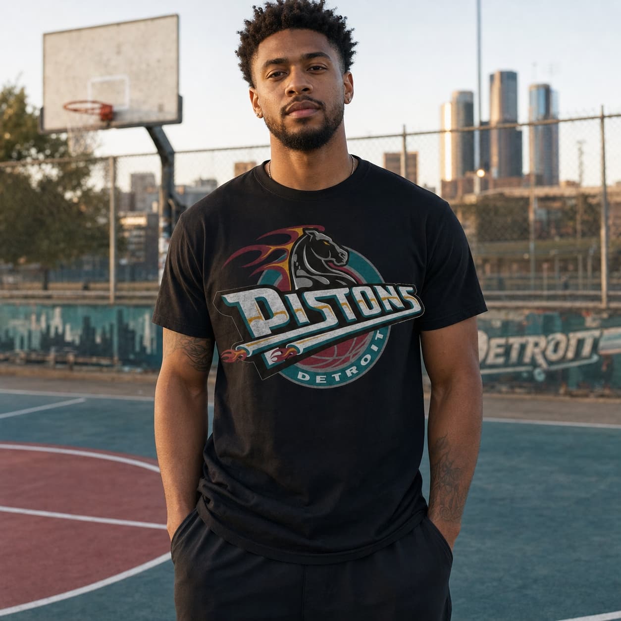 Detroit Pistons Retro Basketball 1996 Shirt