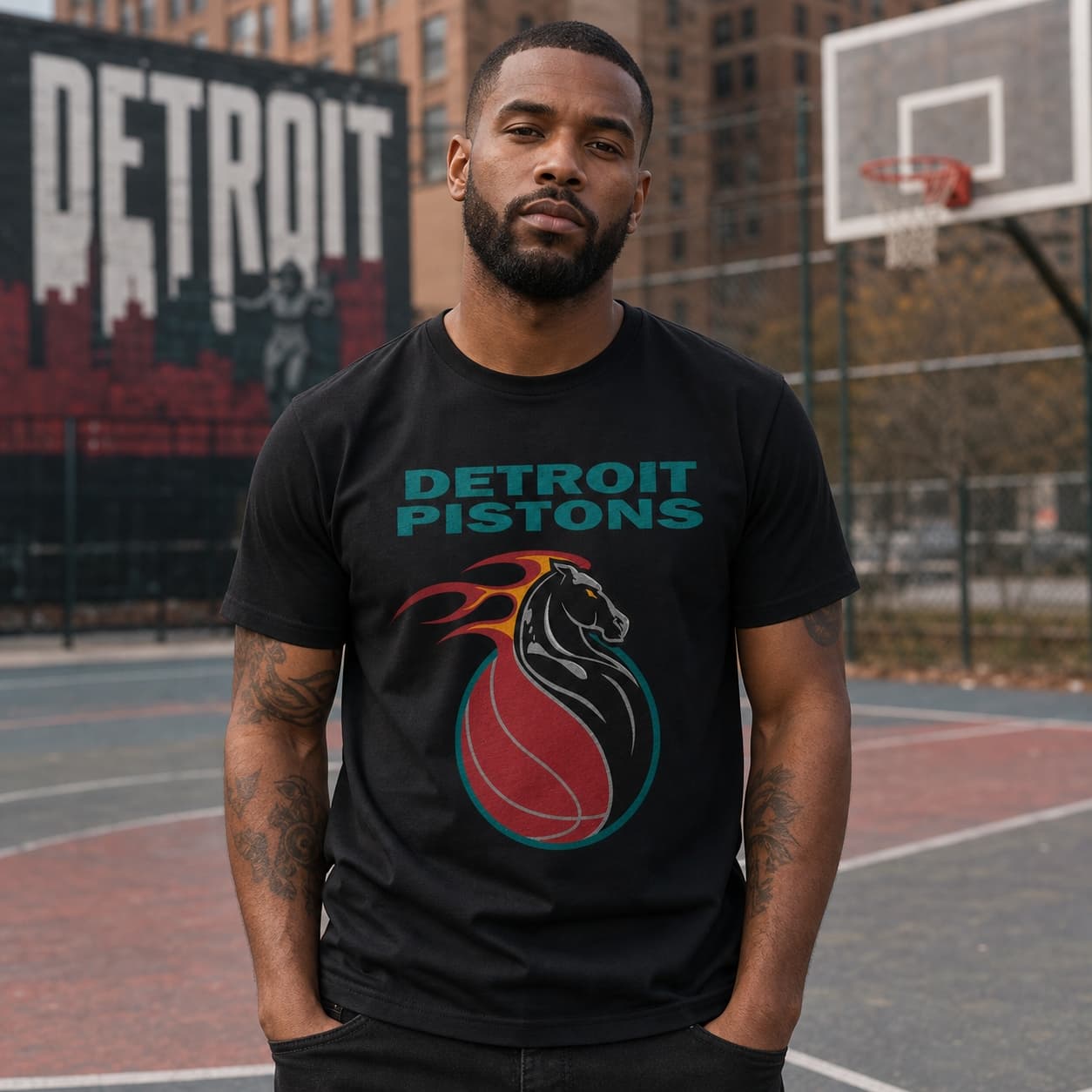 Detroit Pistons Retro Basketball 1997 Shirt