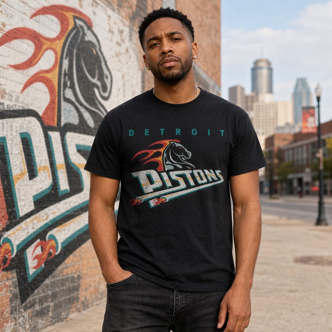 Detroit Pistons Retro Basketball 1998 Shirt