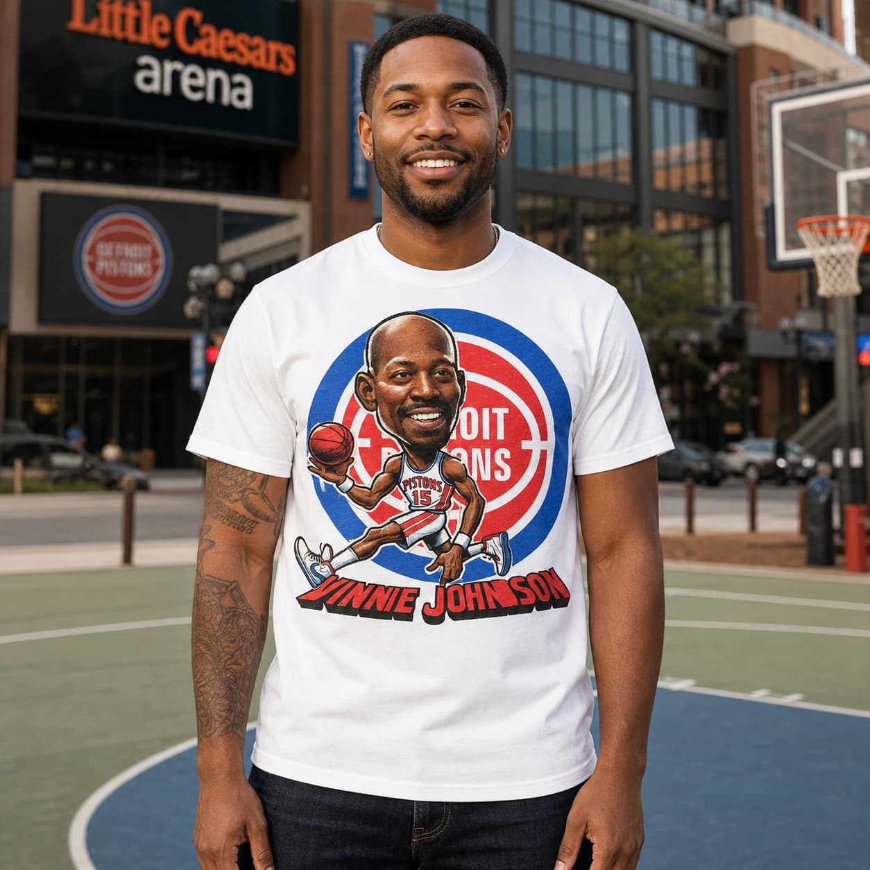 Detroit Pistons Vinnie Johnson Bad Boys Exclusive Retro Basketball 1989 Shirt