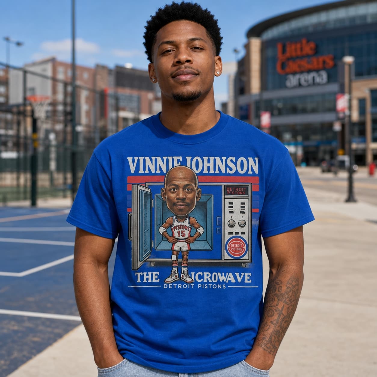 Detroit Pistons Vinnie Johnson The Microwave Exclusive Retro Basketball 1989 Shirt