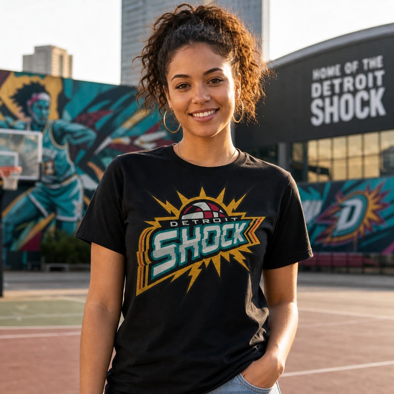 Detroit Shock Retro Basketball 1997 Shirt