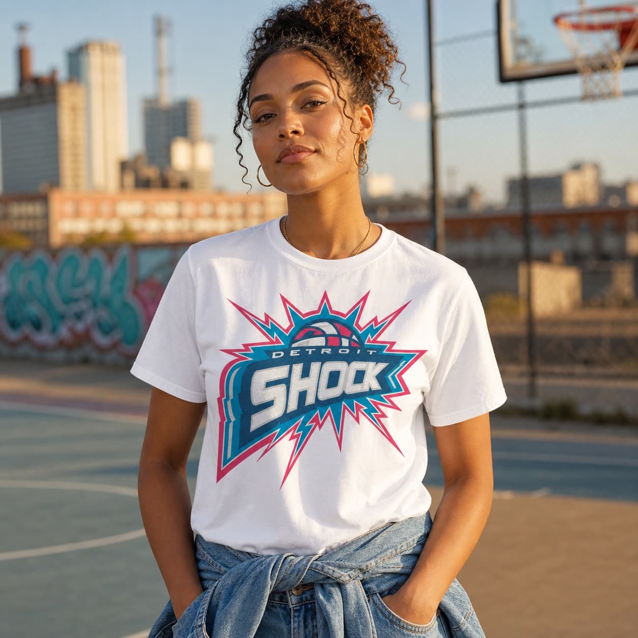 Detroit Shock Retro Basketball 2003 Shirt