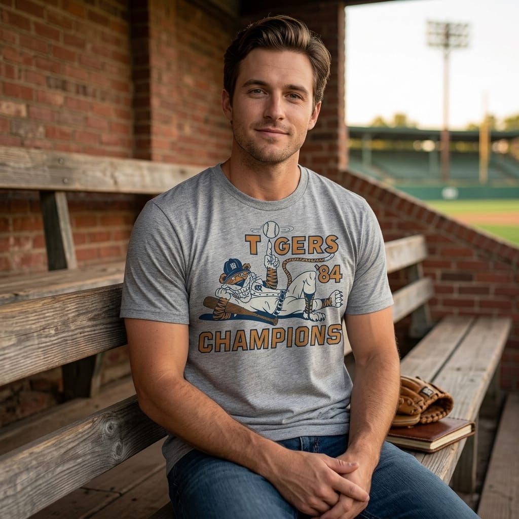 Detroit Tigers Champions Retro Baseball 1984 Artwork Shirt