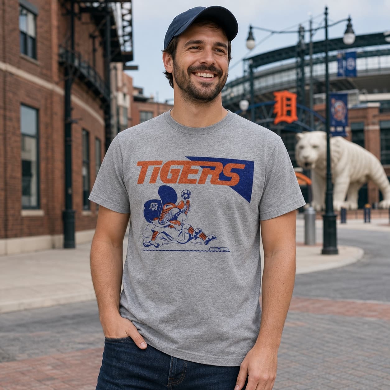 Detroit Tigers Retro Baseball 1967 Artwork T-Shirt