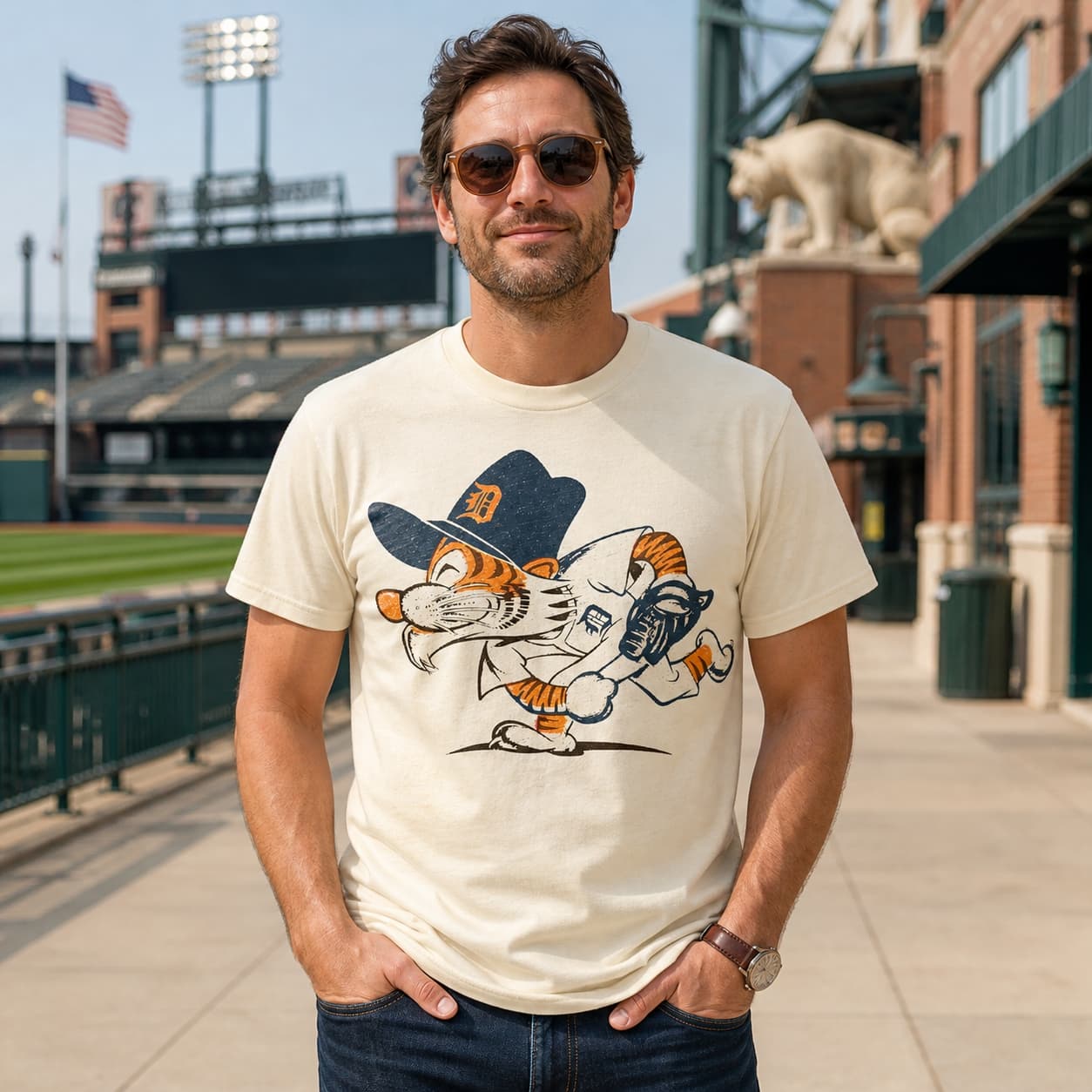 Detroit Tigers Retro Baseball 1968 Artwork Shirt