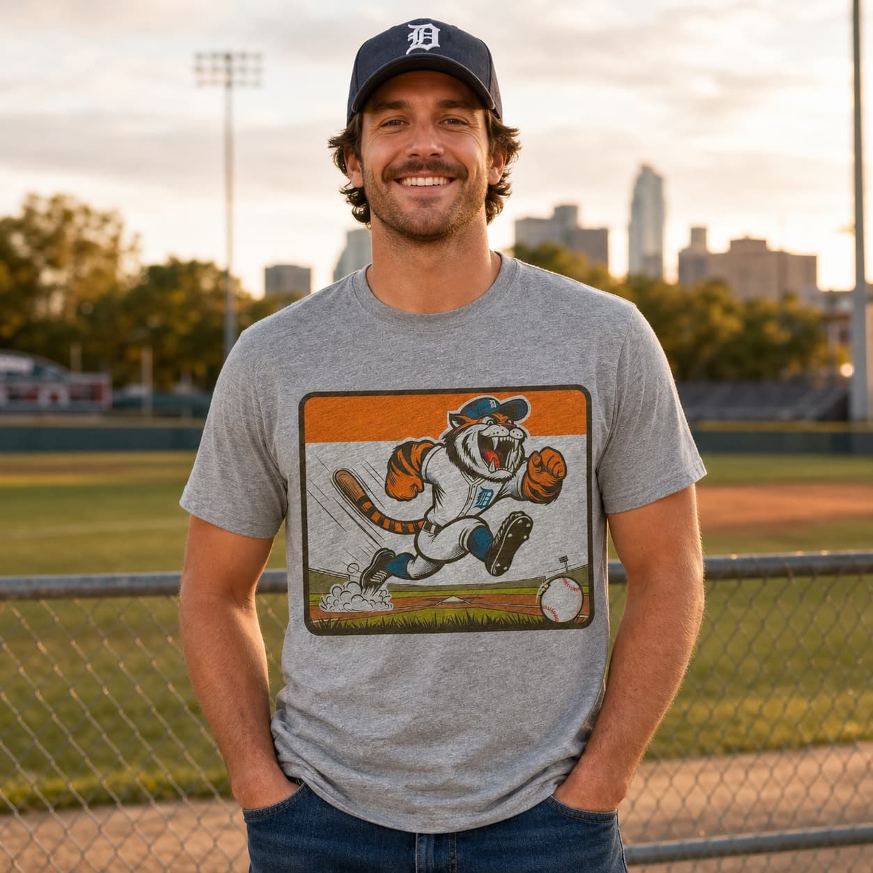 Detroit Tigers Retro Baseball Cartoon 1988 Artwork Shirt