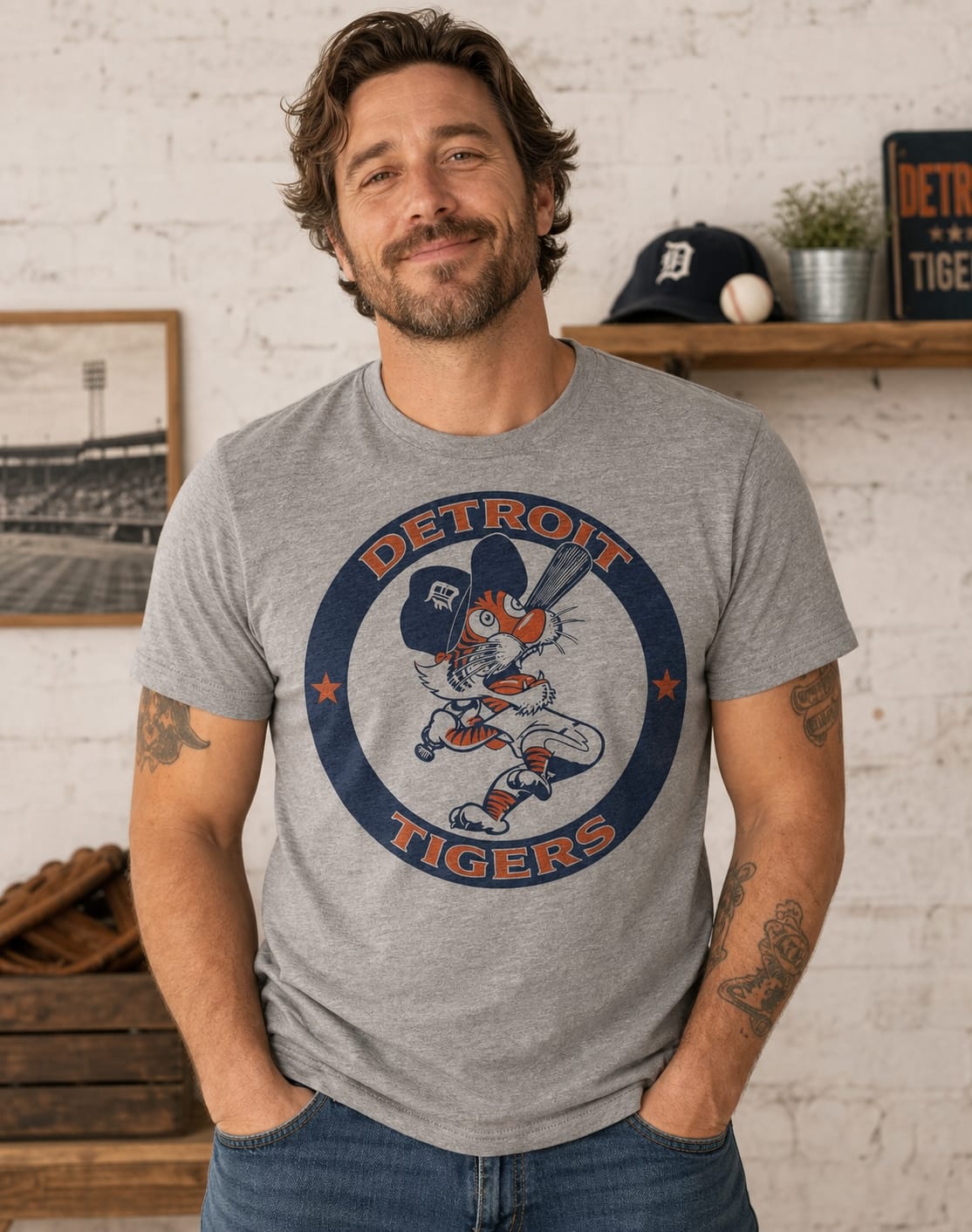 Detroit Tigers Retro Baseball T-Shirt