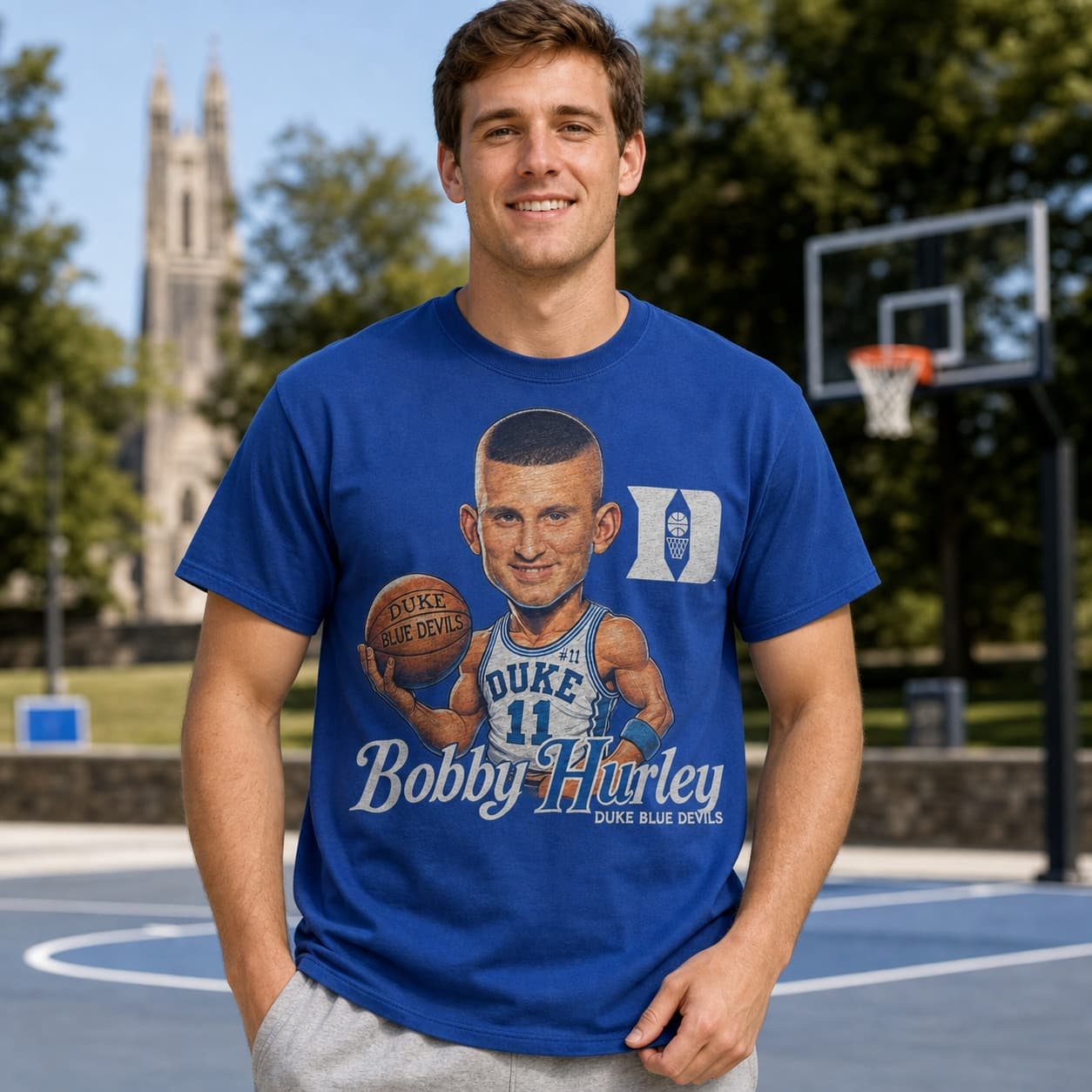 Duke Blue Devils Bobby Hurley Exclusive Retro Basketball 1991 Shirt