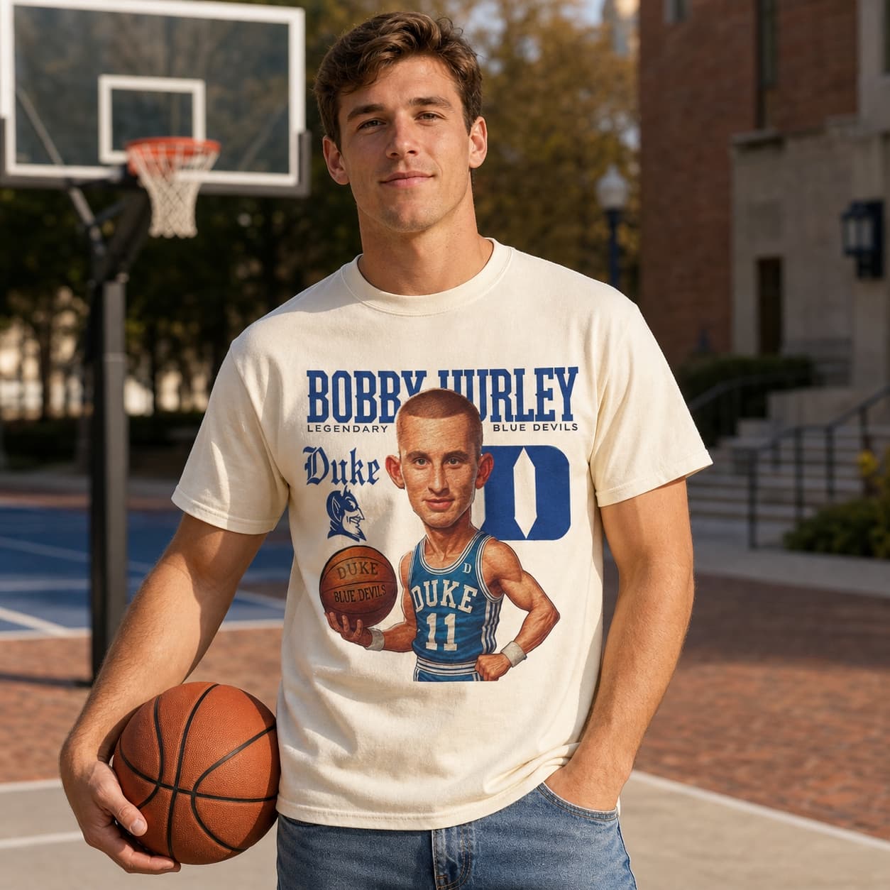 Duke Blue Devils Bobby Hurley Exclusive Retro Basketball 1992 Shirt