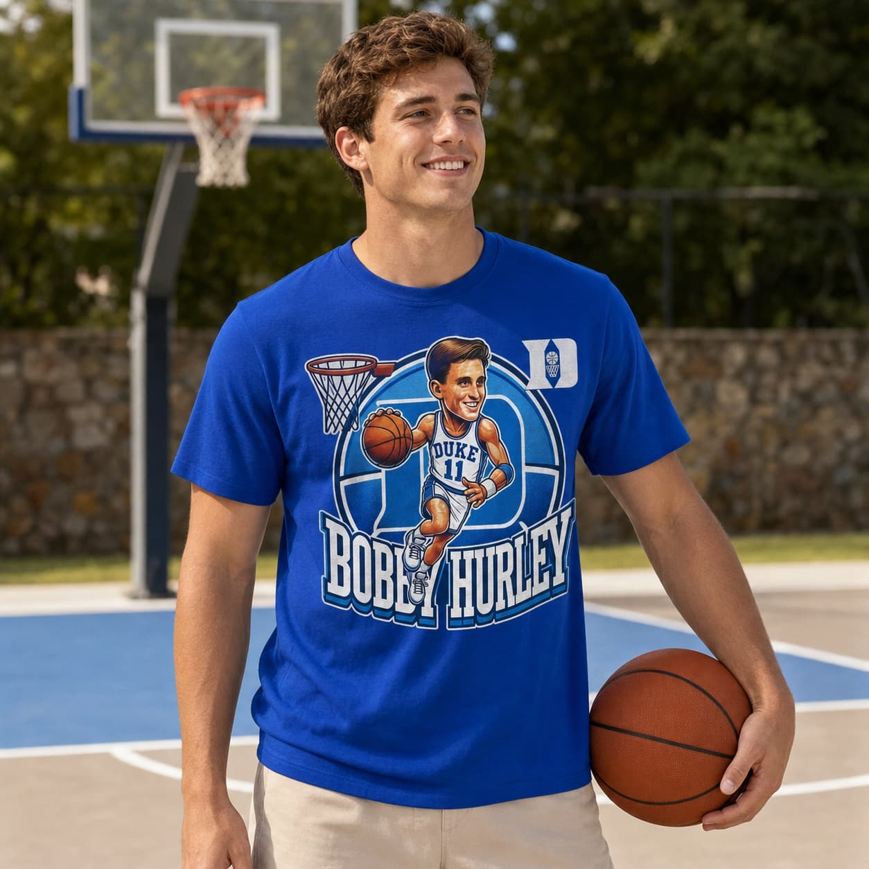 Duke Blue Devils Bobby Hurley Exclusive Retro March Madness Basketball Shirt