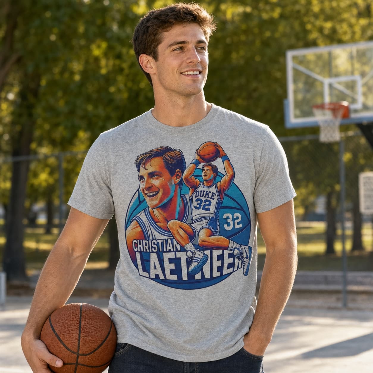 Duke Blue Devils Christian Laetner Exclusive Retro March Madness Basketball 1991 Shirt