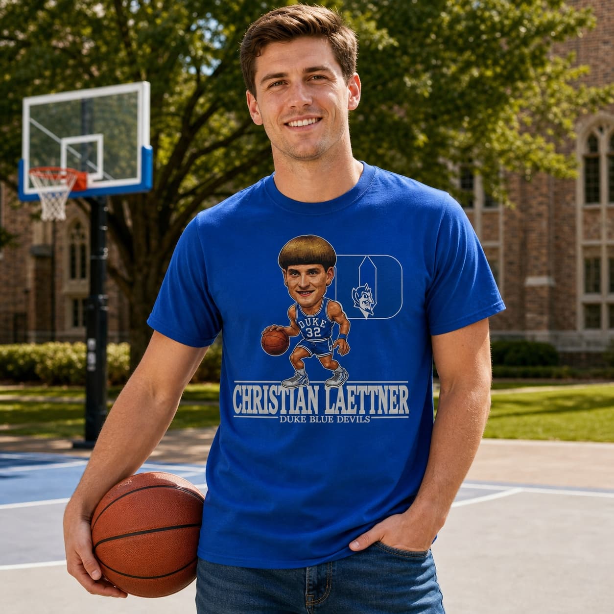 Duke Blue Devils Christian Laettner Exclusive Retro Basketball Shirt