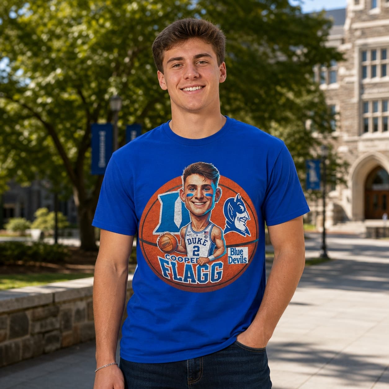 Duke Blue Devils Cooper Flagg Exclusive Retro March Madness Basketball Shirt