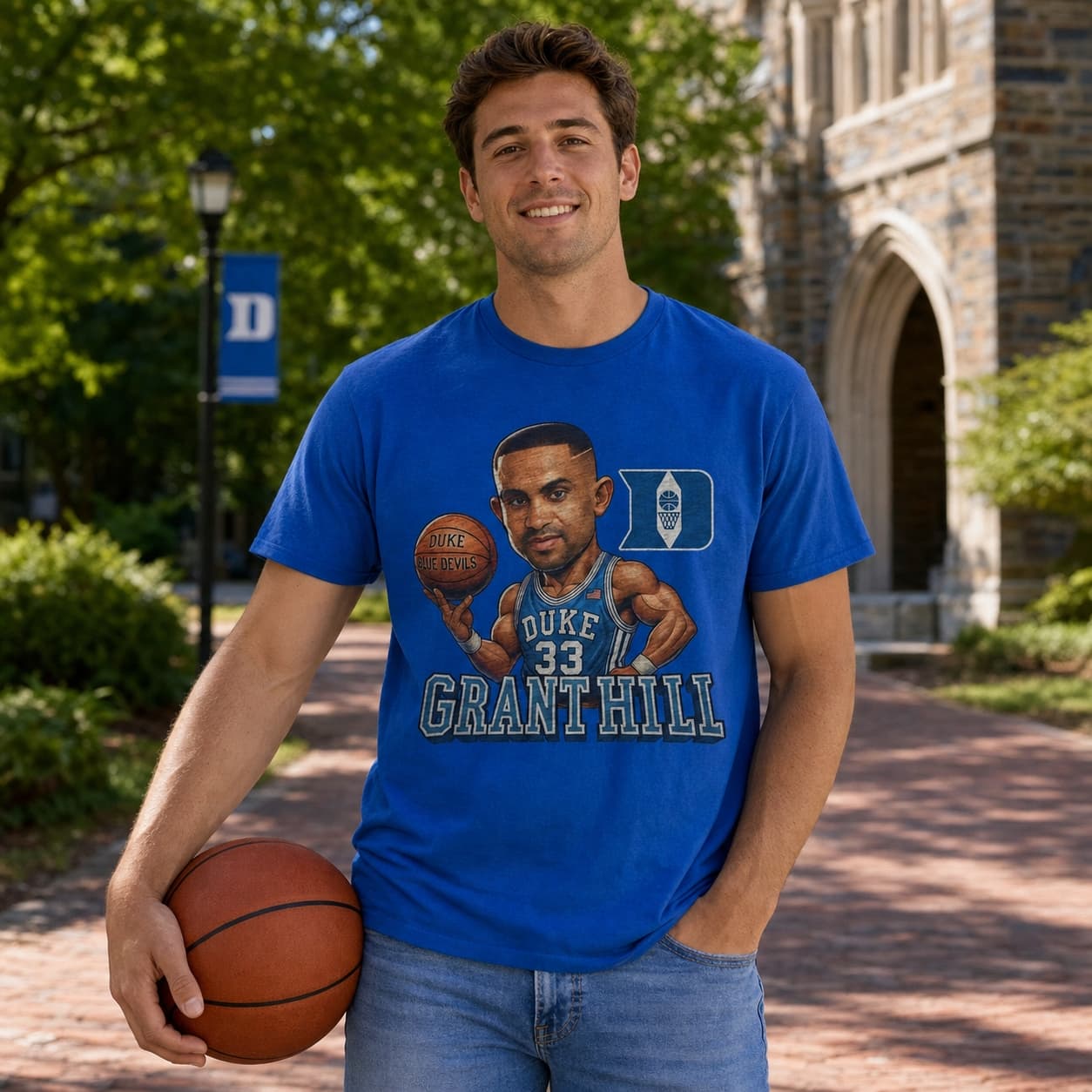 Duke Blue Devils Grant Hill Exclusive Retro Basketball 1992 Shirt