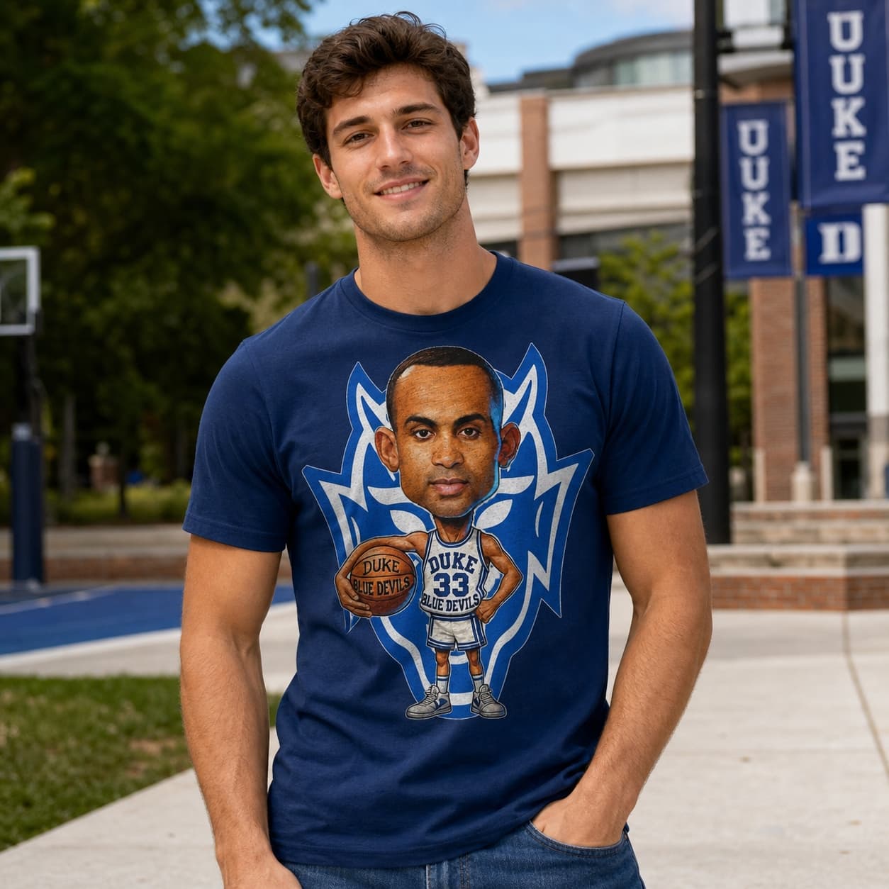 Duke Blue Devils Grant Hill Exclusive Retro Basketball 1993 Shirt