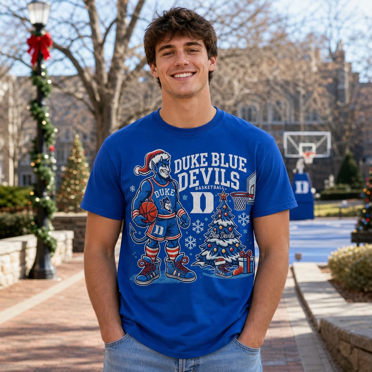 Duke Blue Devils Holiday Exclusive Retro Basketball Shirt