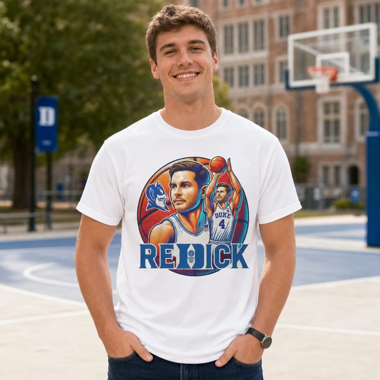 Duke Blue Devils JJ Redick Exclusive Retro March Madness Basketball Shirt