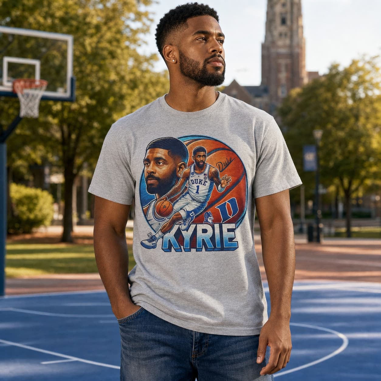 Duke Blue Devils Kyrie Irving Exclusive Retro March Madness Basketball Shirt