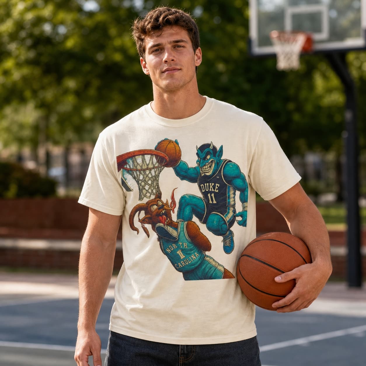 Duke Blue Devils vs. North Carolina Tar Heels Retro Rivalry Basketball 1988 Shirt