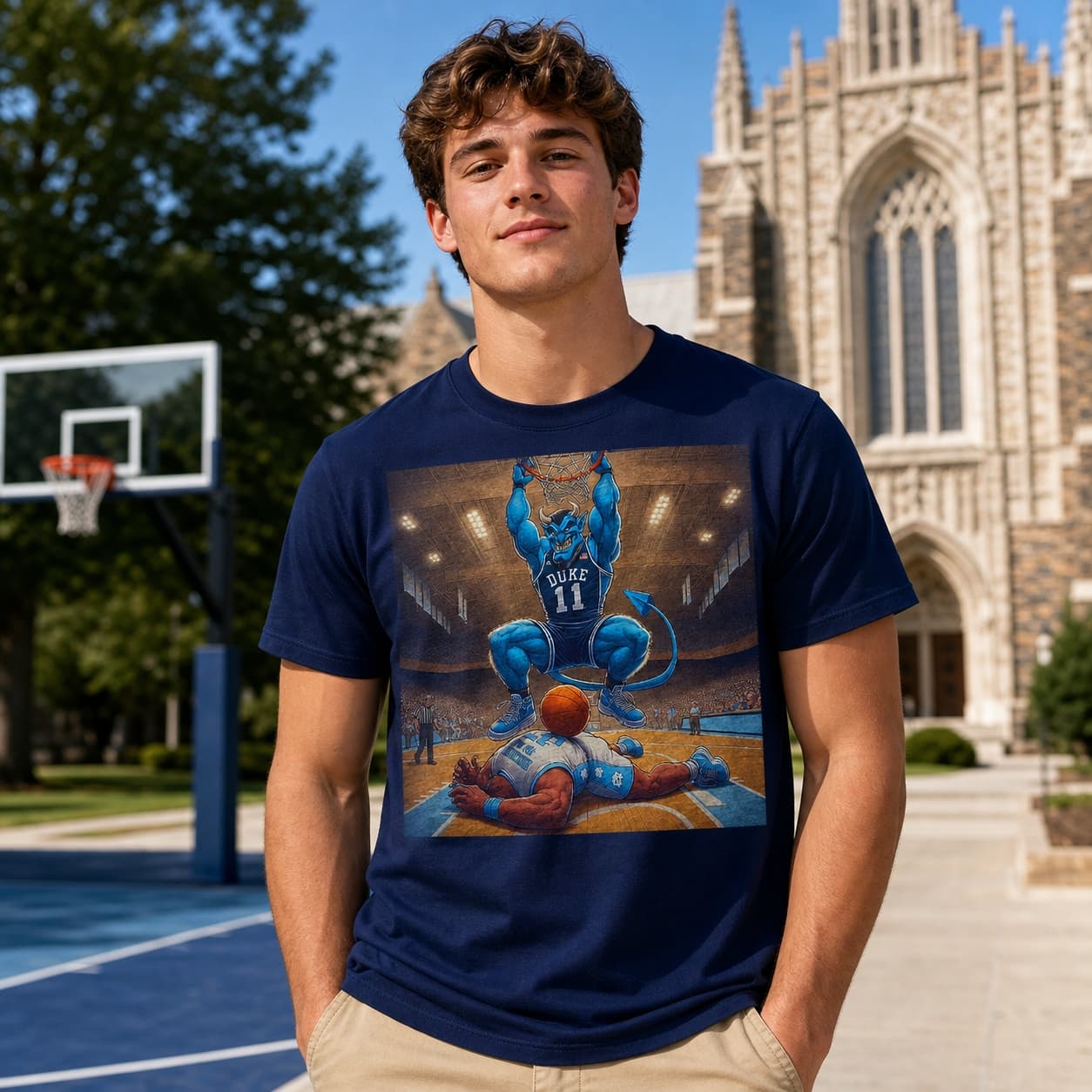 Duke Blue Devils vs. North Carolina Tar Heels Retro Rivalry Basketball 1992 Shirt