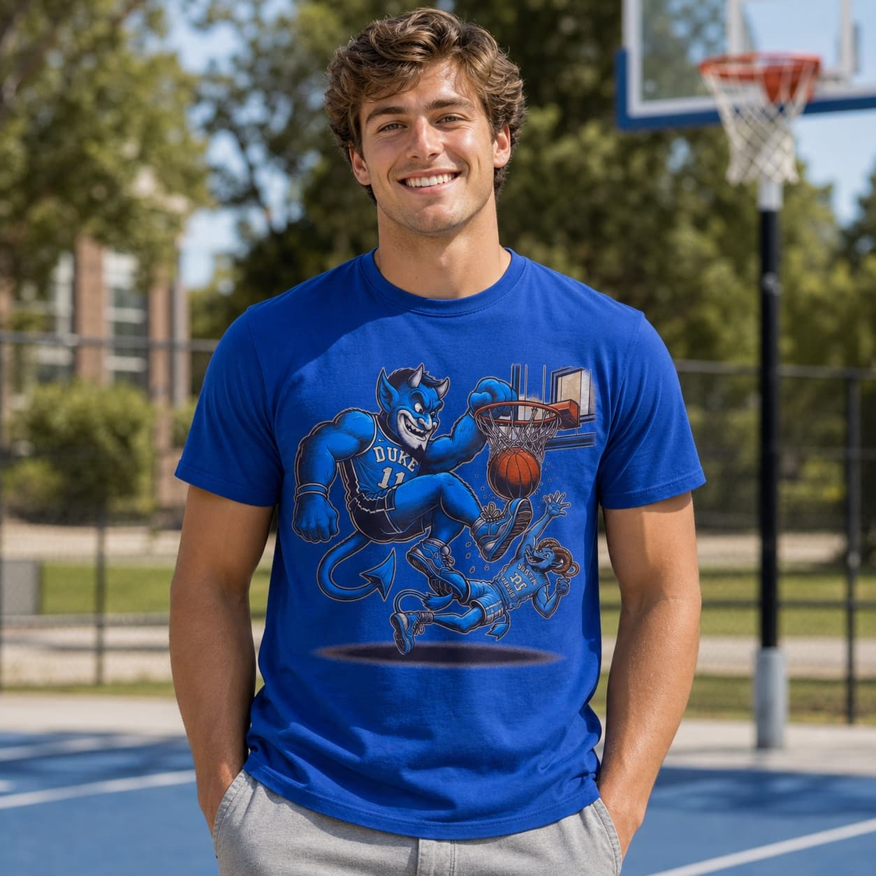 Duke Blue Devils vs. North Carolina Tar Heels Retro Rivalry Basketball 1993 Shirt