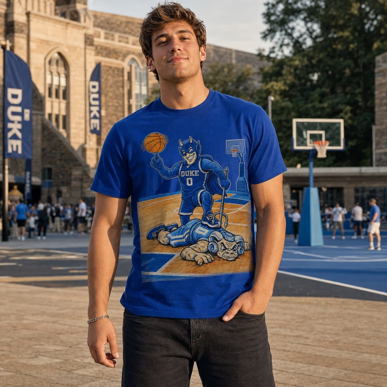 Duke Blue Devils vs. North Carolina Tar Heels Rivals Basketball T-Shirt
