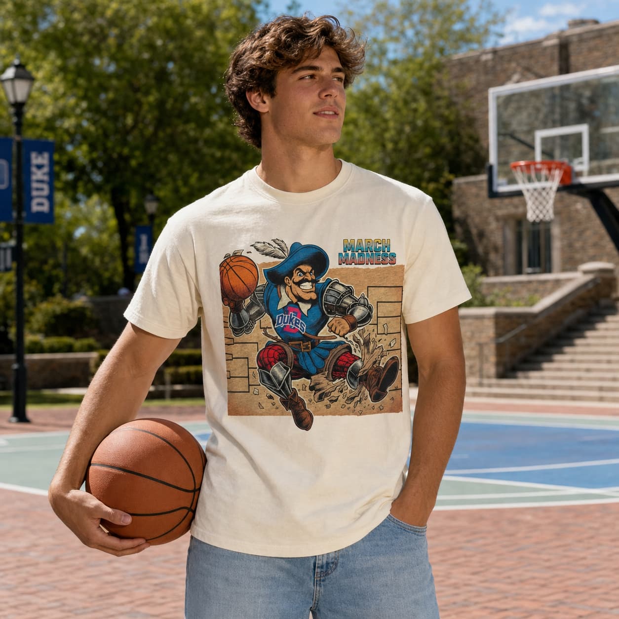 Duquesne Dukes Basketball Retro March Madness Mascot Shirt