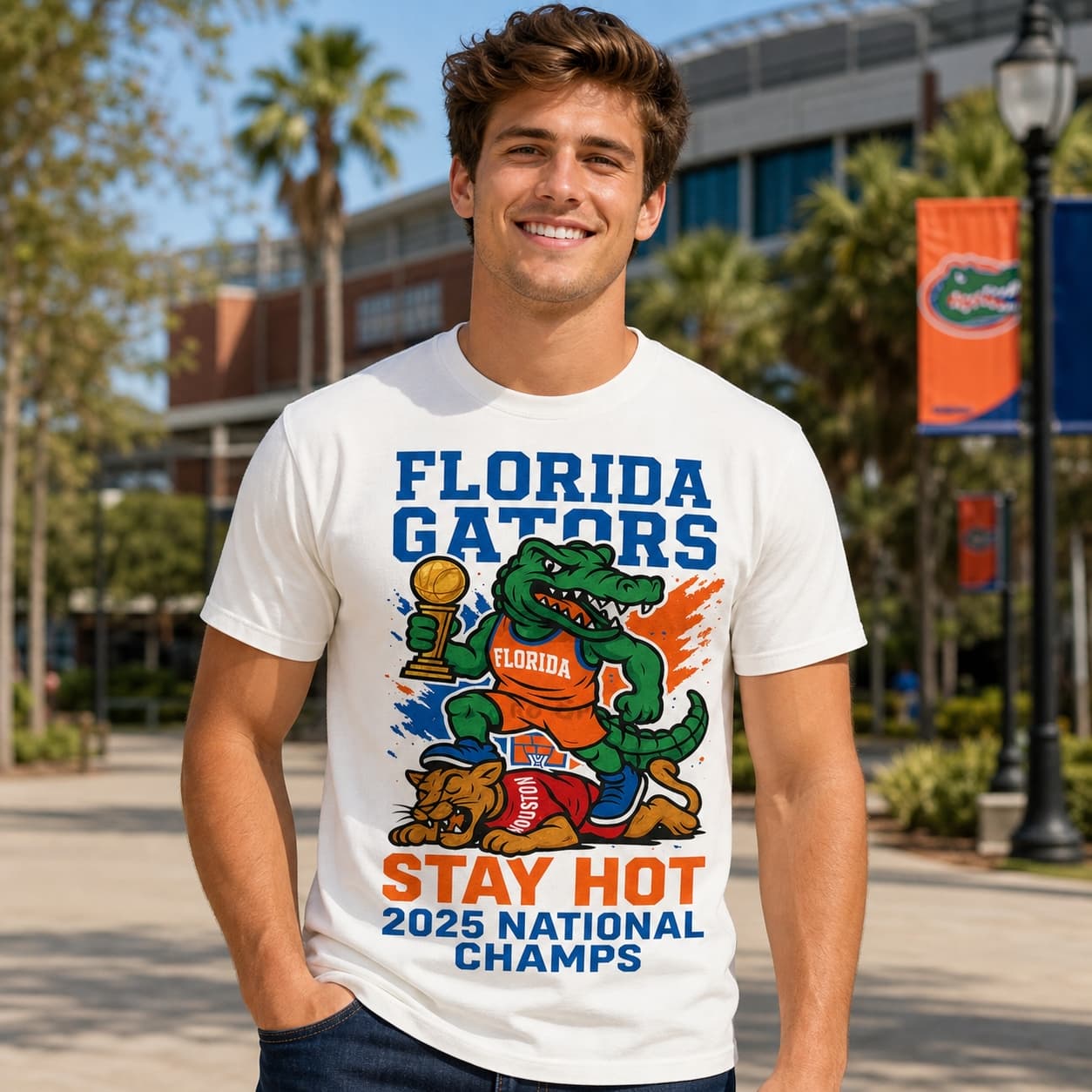 Florida Gators STAY HOT National Champs Exclusive Retro Basketball Shirt