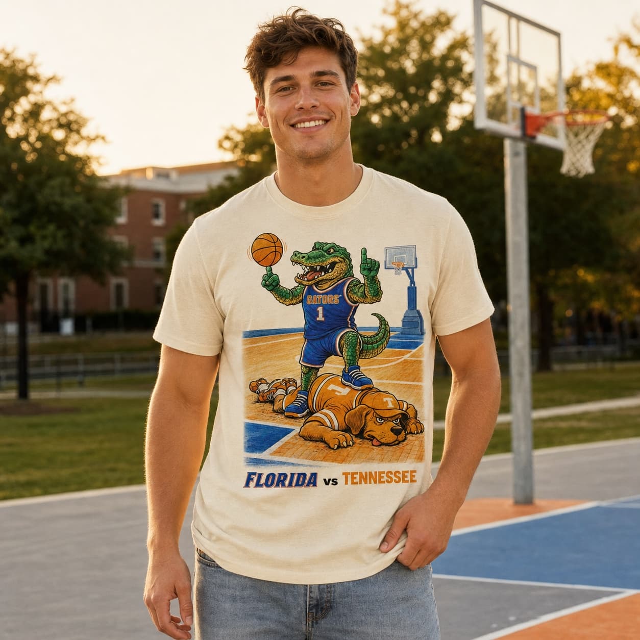 Florida Gators vs. Tennessee Volunteers Retro Rivals Basketball T-Shirt