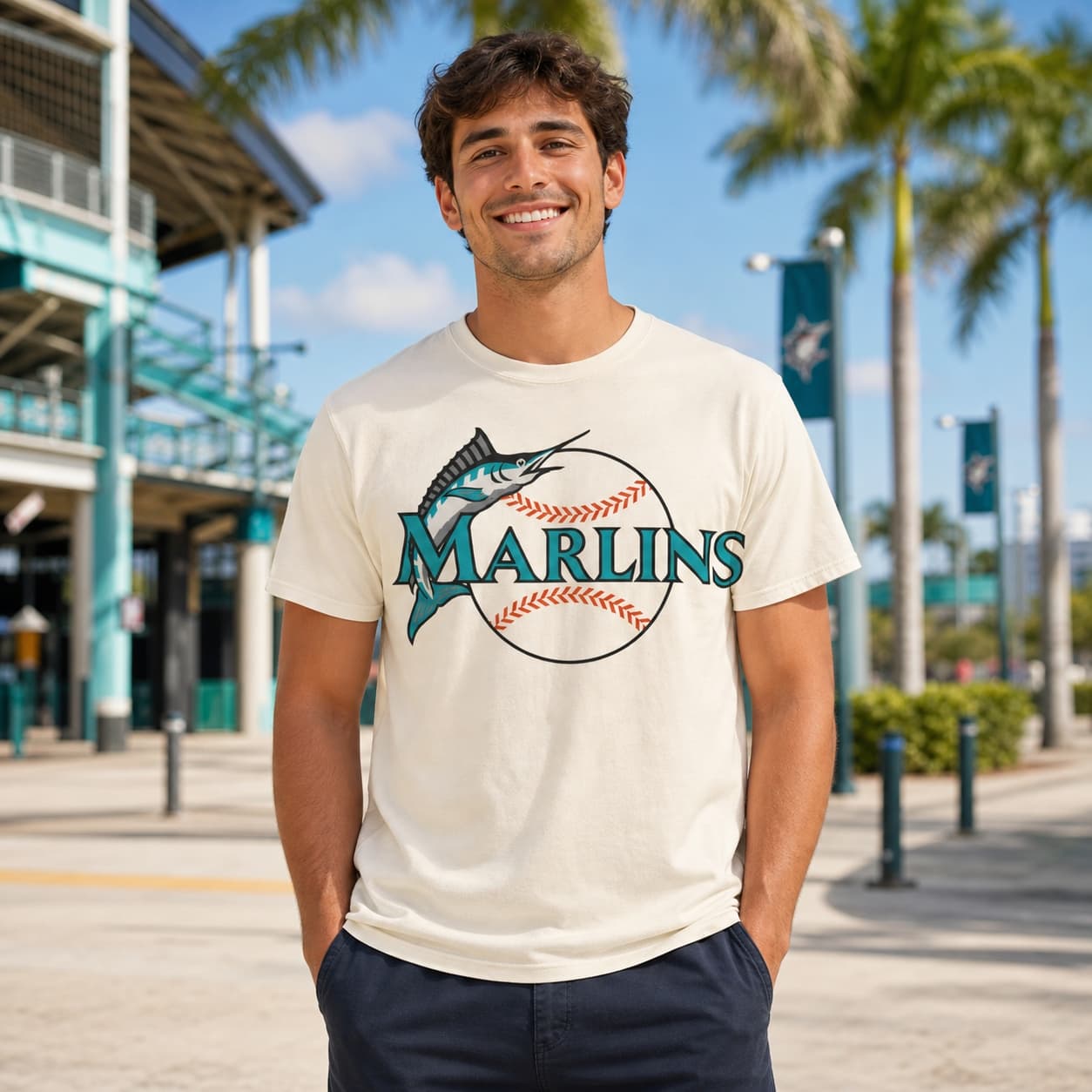 Florida Marlins Retro Baseball 1993 Artwork Shirt