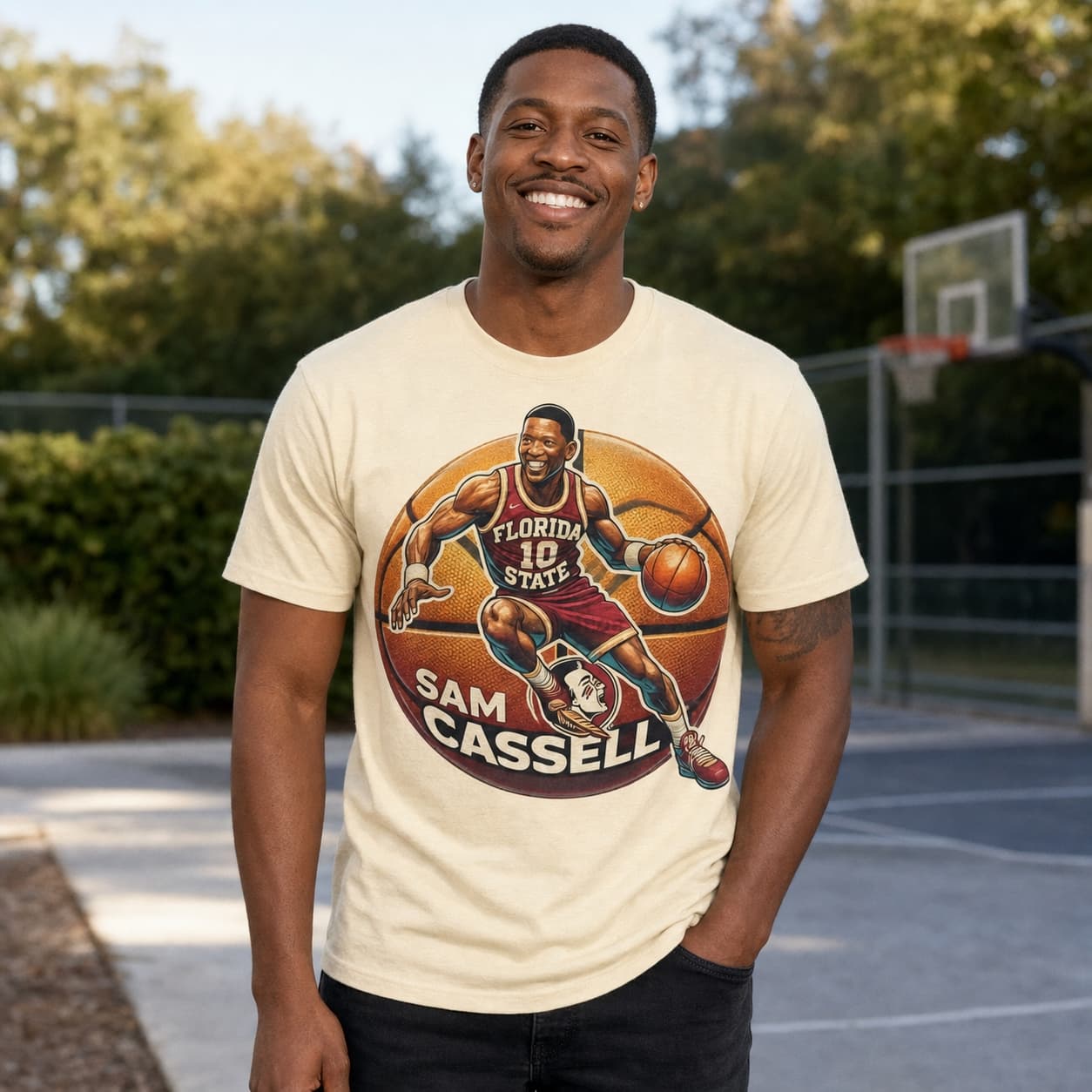 Florida State Seminoles Sam Cassell Exclusive Retro March Madness Basketball Shirt