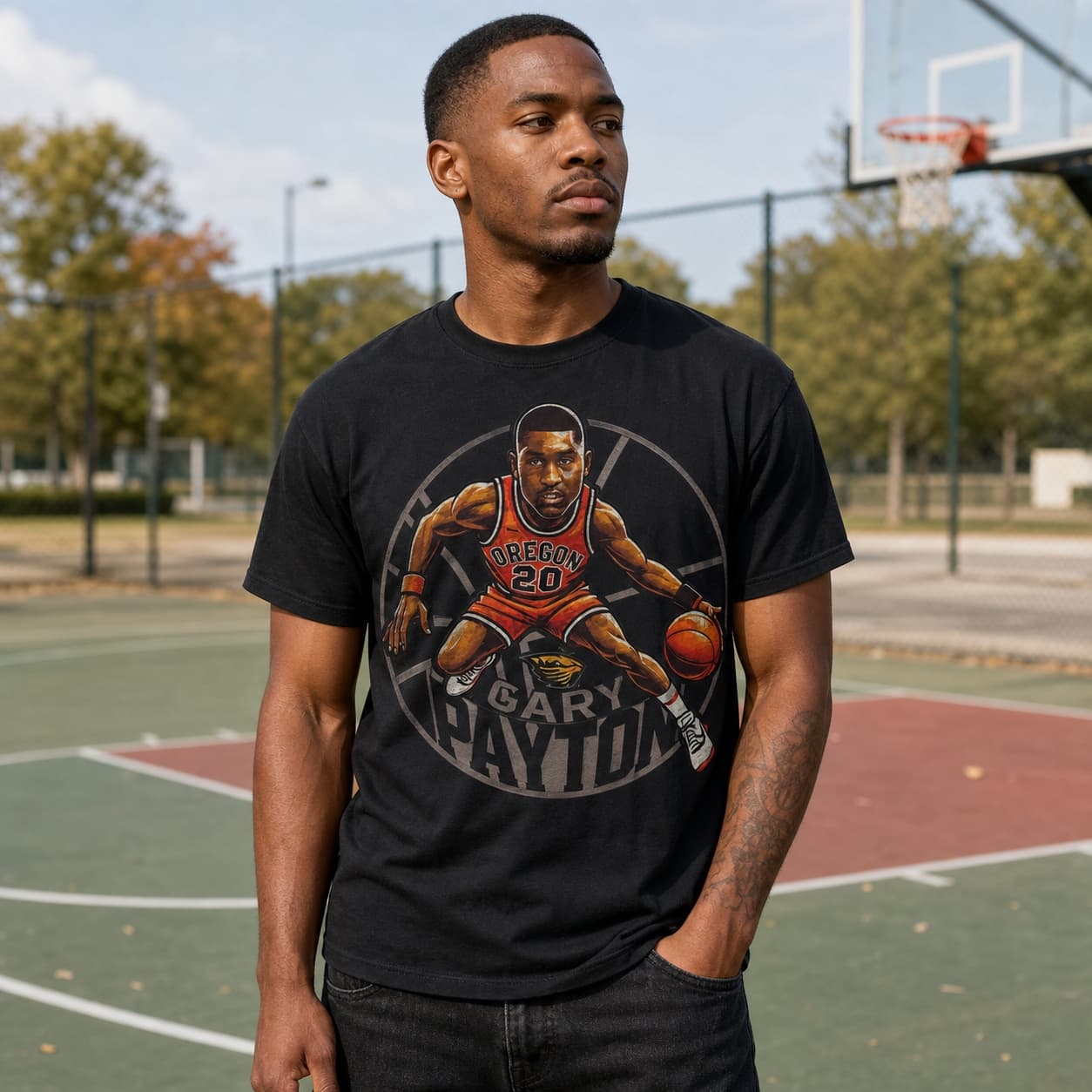 Gary Payton Exclusive Retro March Madness Basketball Shirt