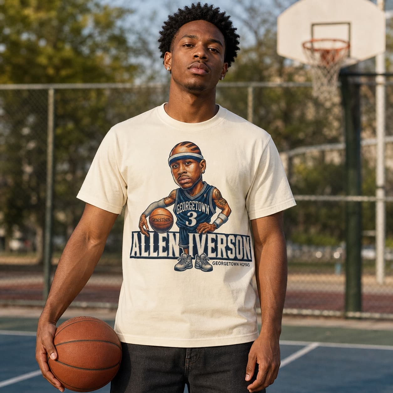 Georgetown Hoyas Allen Iverson Exclusive Retro Basketball 1994 Shirt
