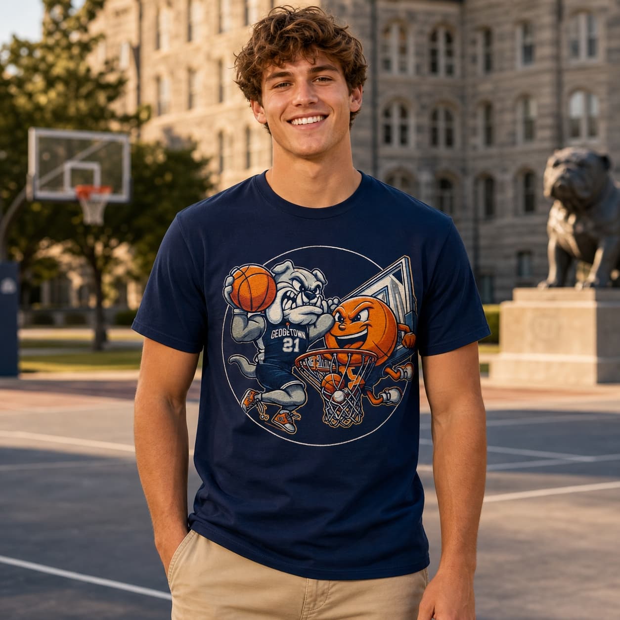 Georgetown Hoyas vs. Syracuse Orange Retro Rivalry Basketball 1989 Shirt