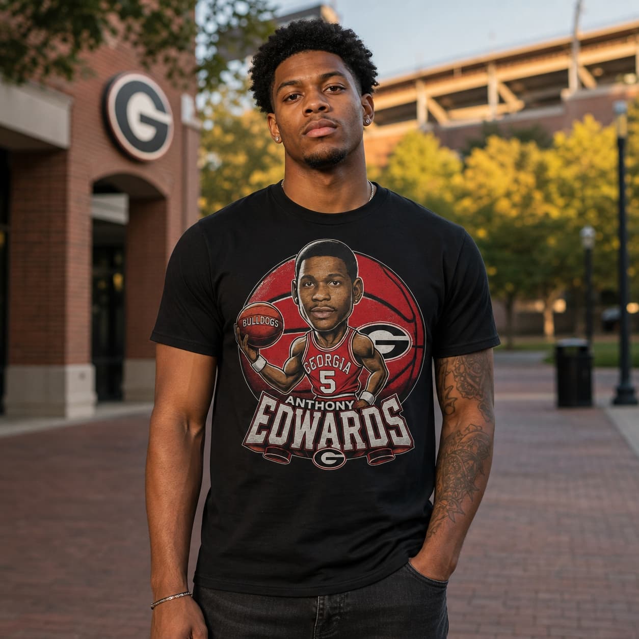 Georgia Bulldogs Anthony Edwards Exclusive Retro Basketball Shirt