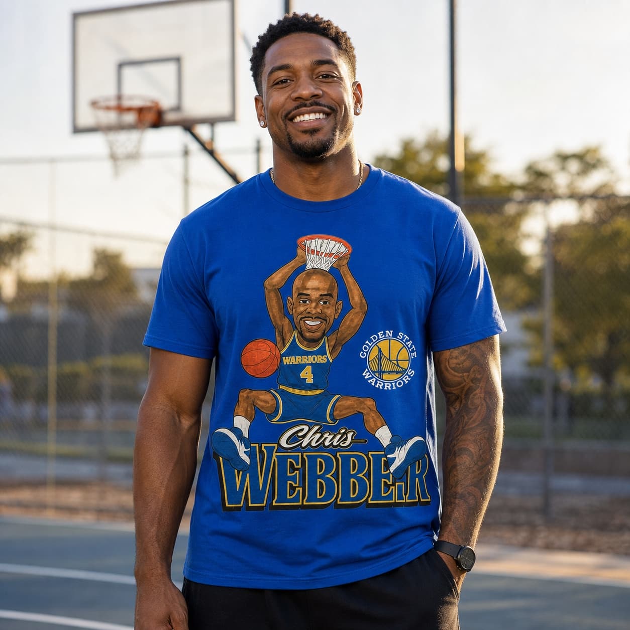 Golden State Warriors Chris Webber Retro Basketball 1994 Shirt
