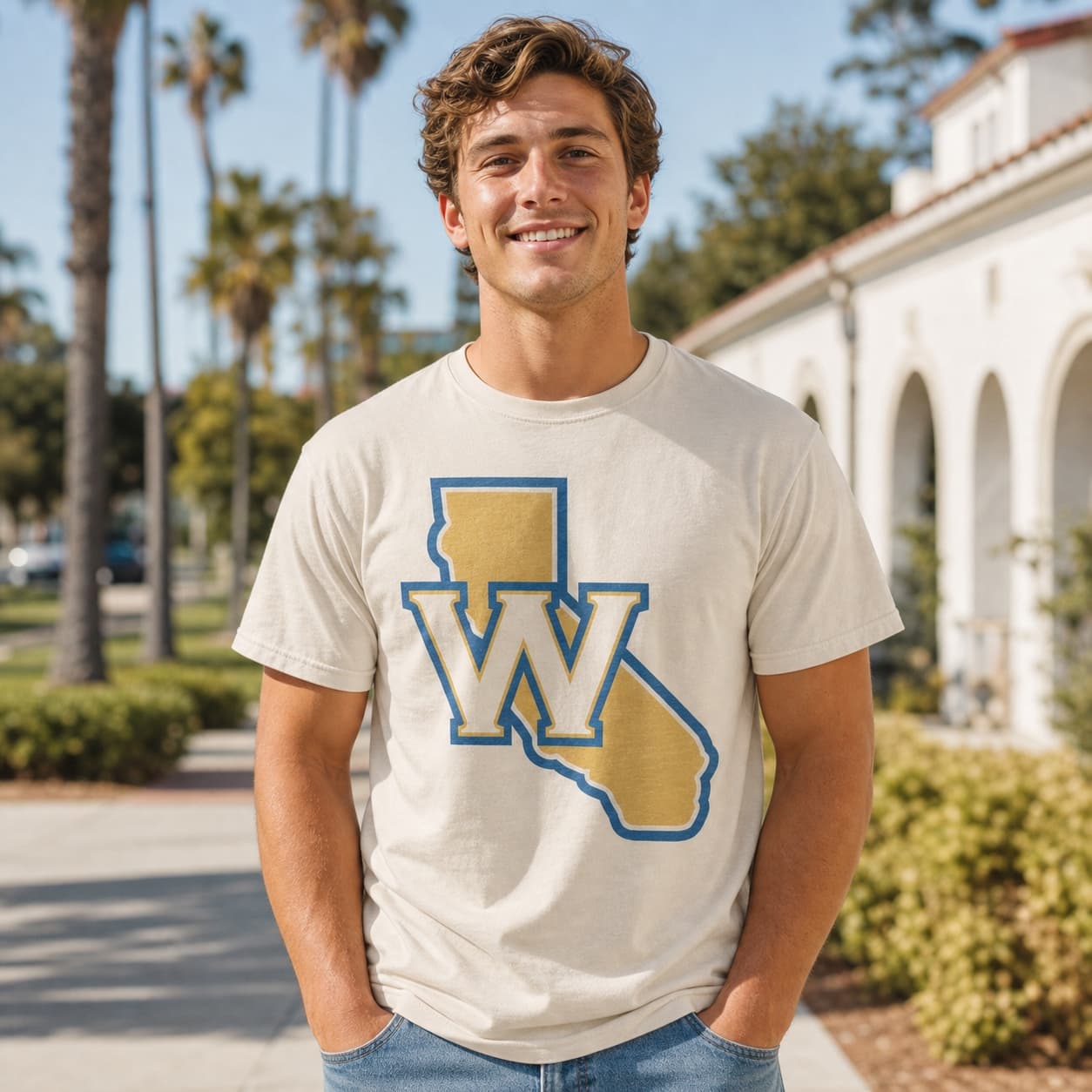 Golden State Warriors Retro Basketball Big W Shirt