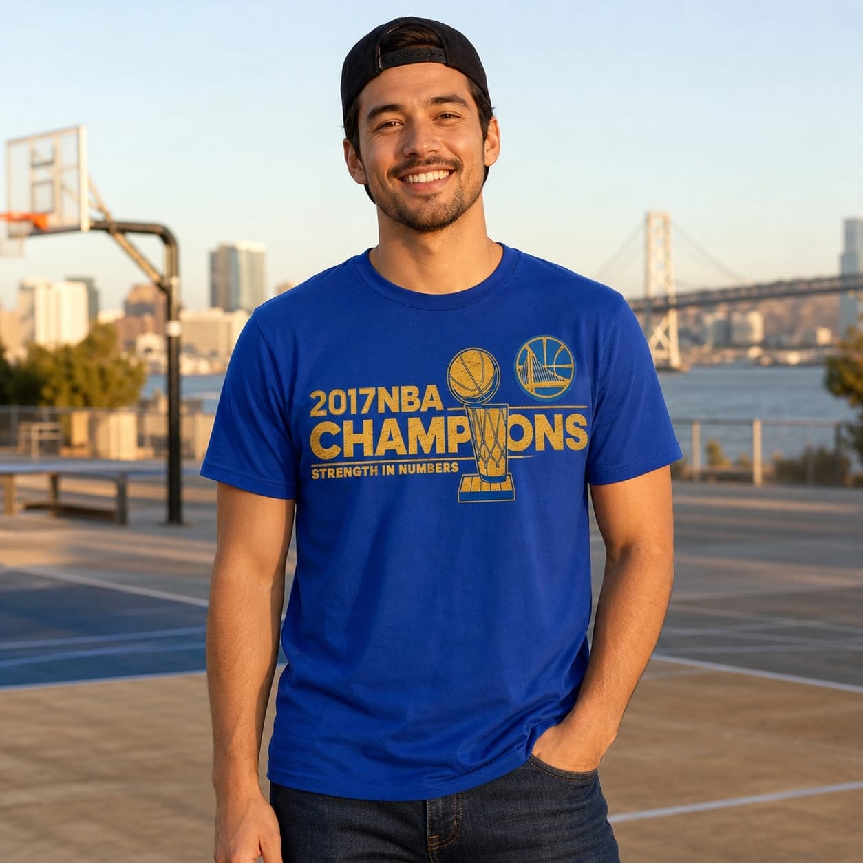 Golden State Warriors Retro Basketball Champions 2017 Shirt