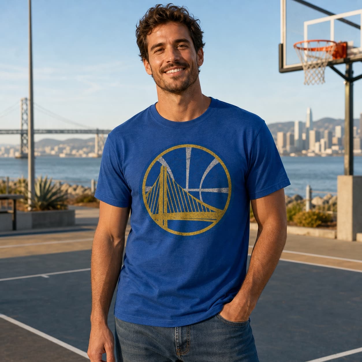 Golden State Warriors Retro Basketball Circle Shirt