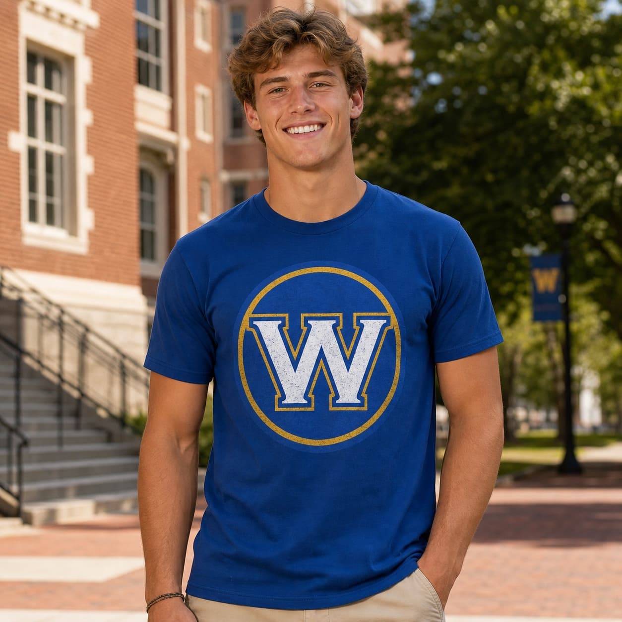 Golden State Warriors Retro Basketball Circle W Shirt