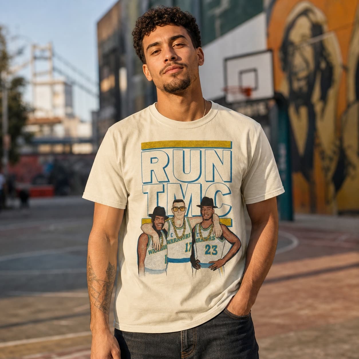 Golden State Warriors Retro Run TMC Basketball 1990 Shirt