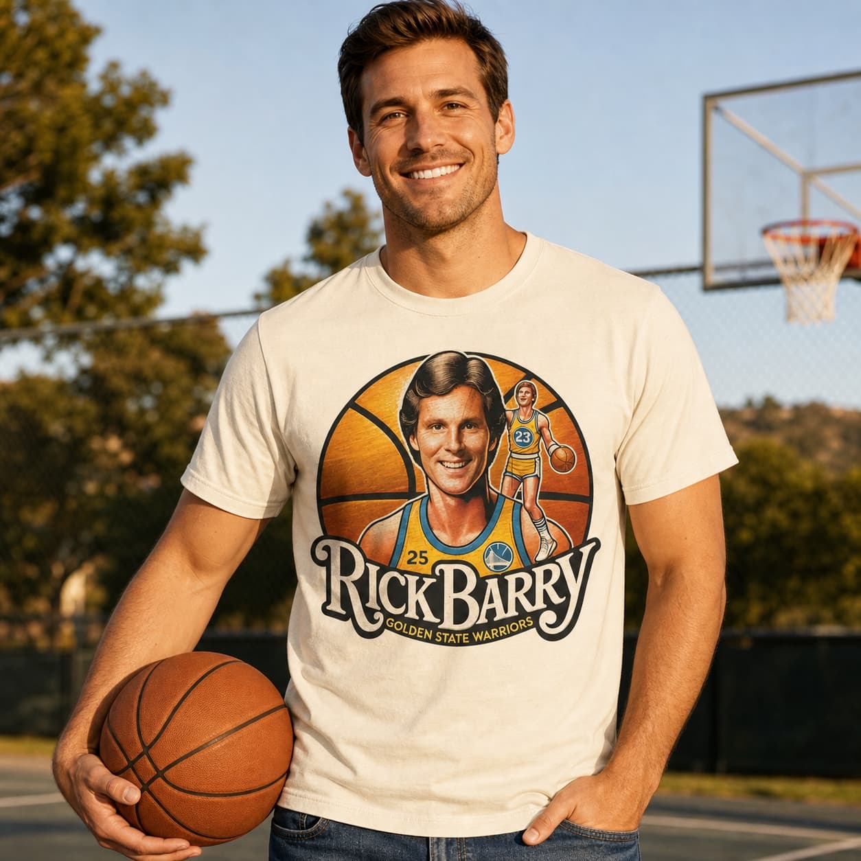 Golden State Warriors Rick Barry Exclusive Retro Basketball Shirt