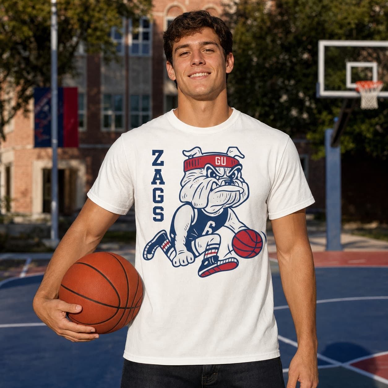 Gonzaga Zags Mascot Retro Basketball Shirt