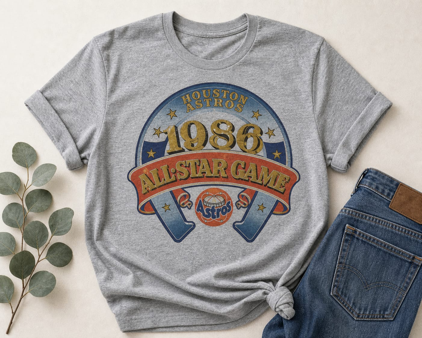 Houston Astros Retro All Star Game Baseball 1986 Artwork Shirt
