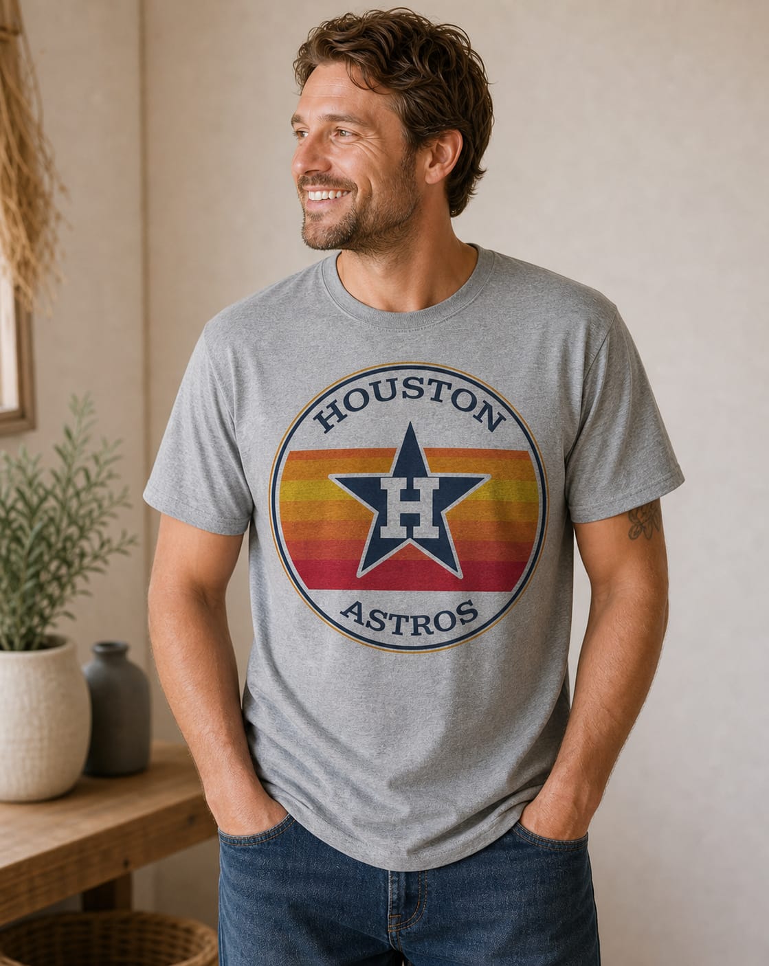 Houston Astros Retro Baseball T-Shirt