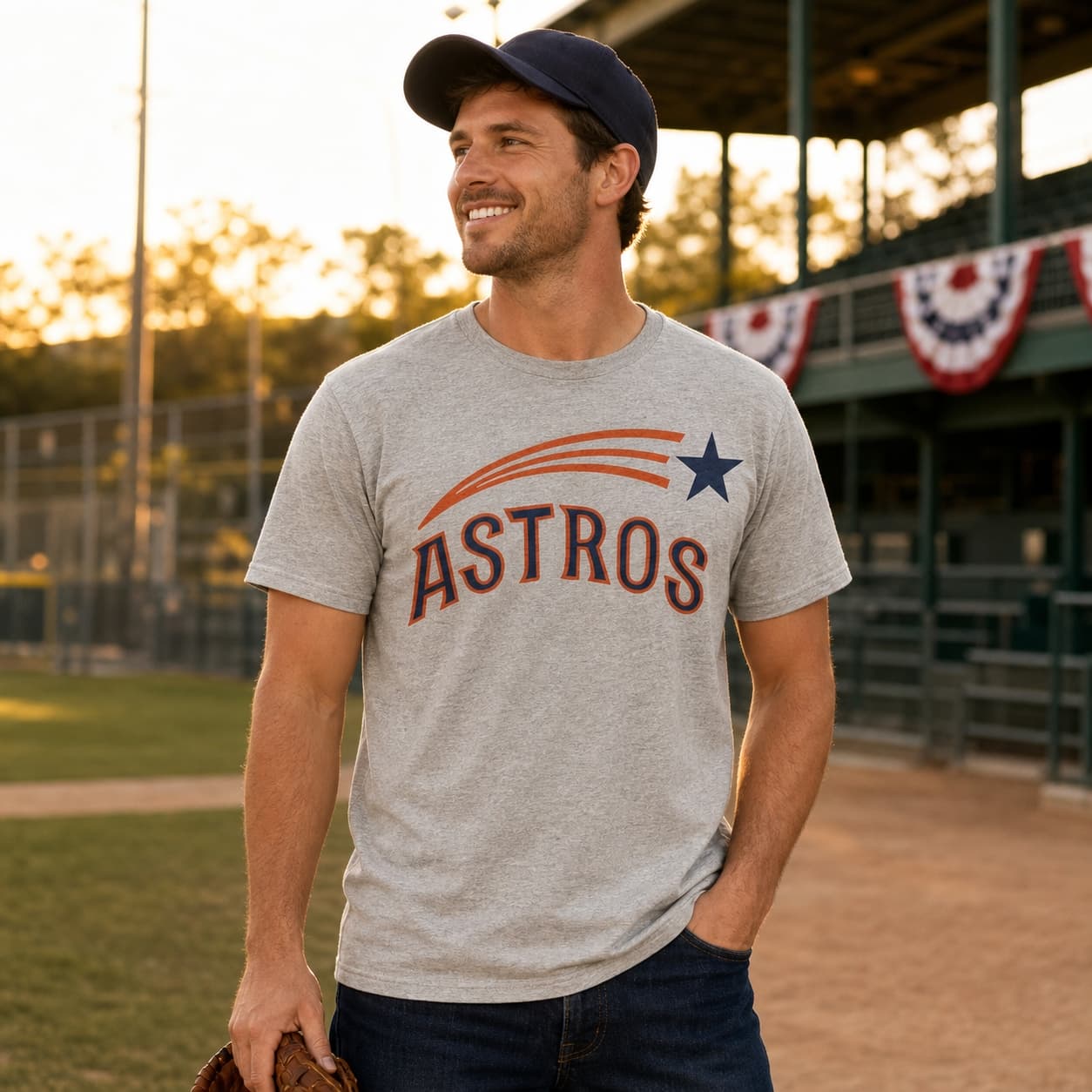 Houston Astros Retro Jersey Lettering Baseball 1965 Artwork Shirt