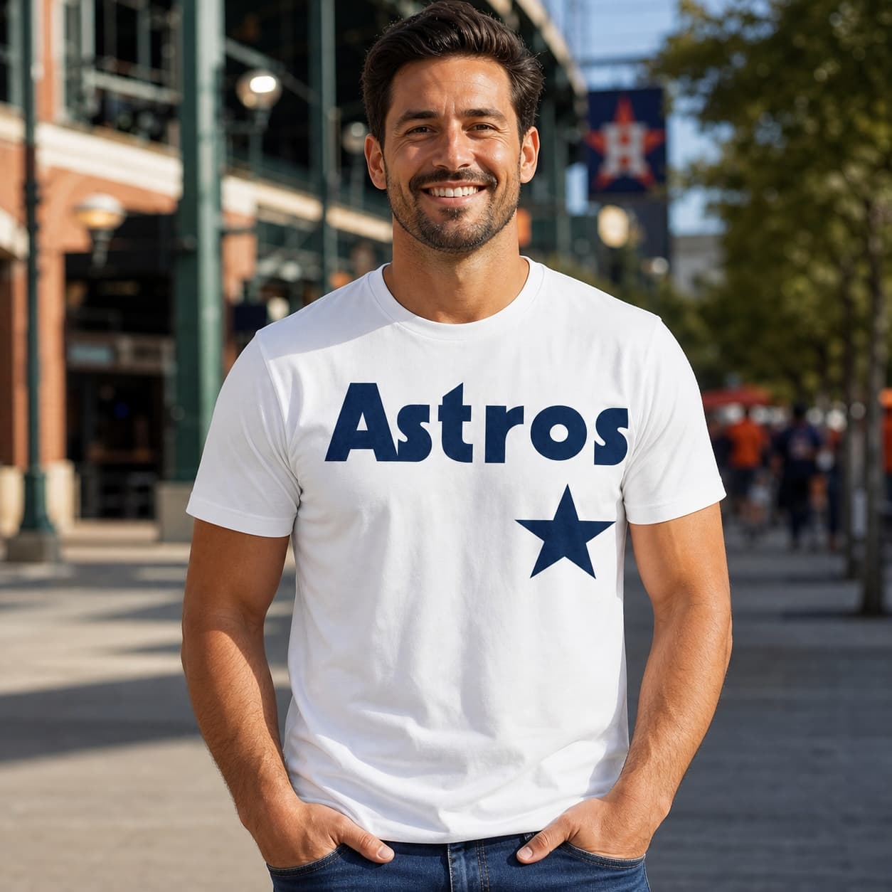 Houston Astros Retro Jersey Lettering Baseball 1980 Artwork Shirt