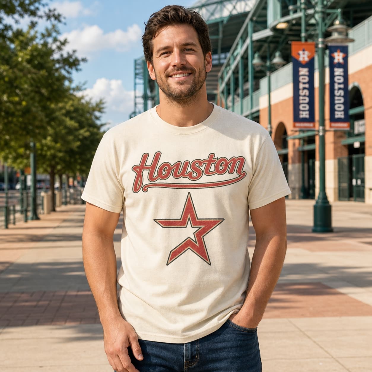 Houston Astros Retro Jersey Lettering Baseball 1994 Artwork Shirt